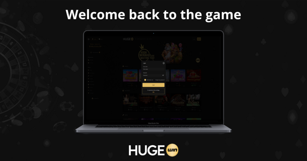 log in to HUGEwin Casino